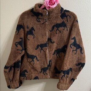 Brown Horse Pattern Women Sweater